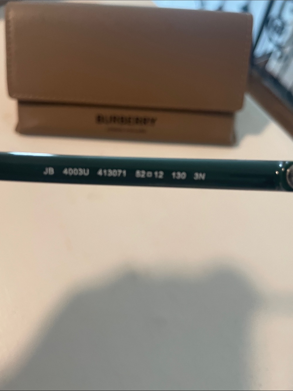 Burberry Dark Green Sunglasses with Purple Accents - Picture 8 of 9